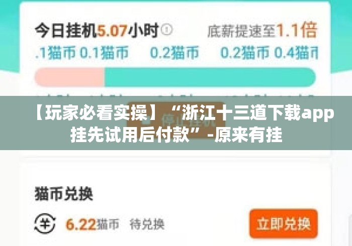 【玩家必看实操】“浙江十三道下载app挂先试用后付款”-原来有挂